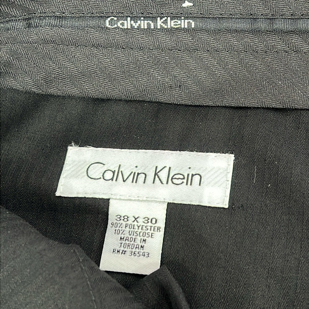 Calvin Klein Men’s Light Grey Striped Two-Piece Suit (44R, 38/30) - Picture 13 of 14